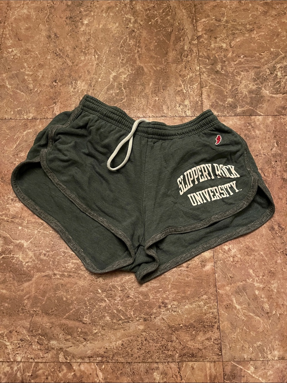Women's Dark Green Athletic Shorts with Drawstring Waist